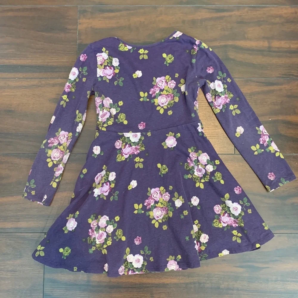 Children's Place Purple Floral Long Sleeve Dress